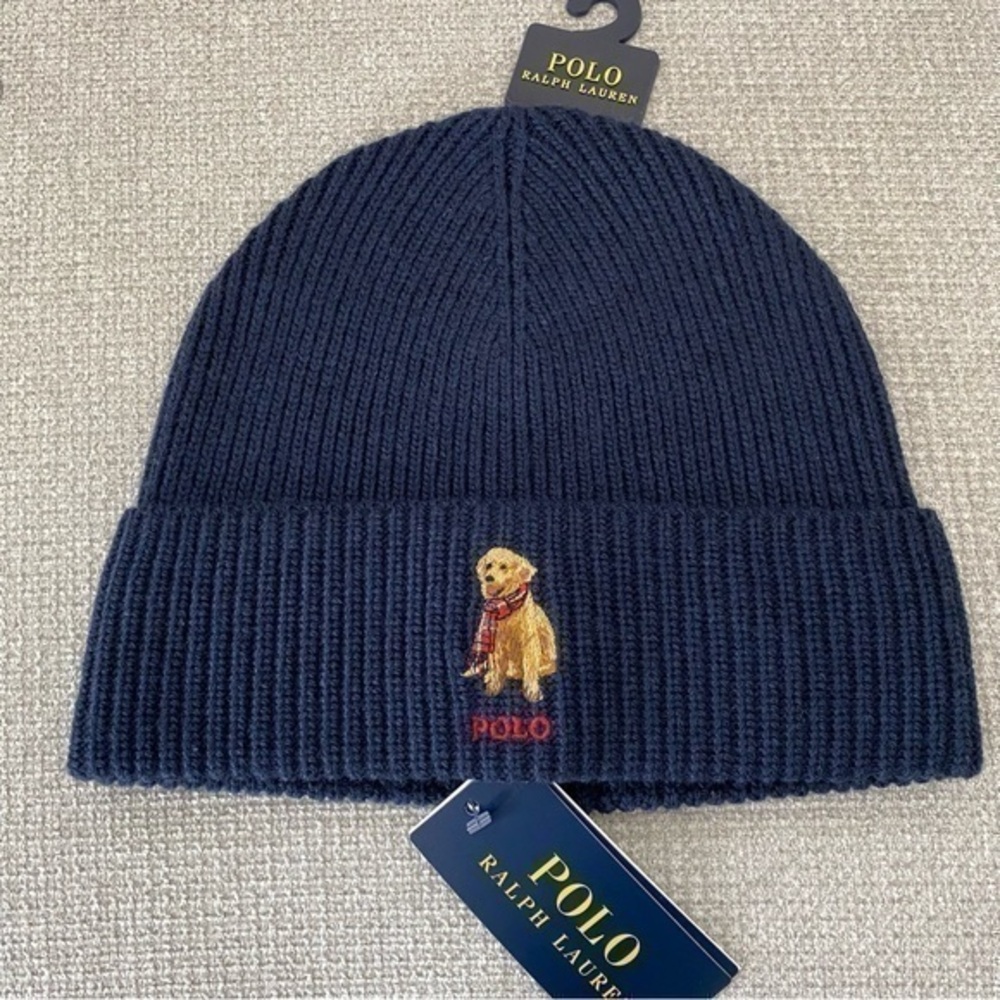 Polo Ralph Lauren Golden Retriever Beanie Navy blue color